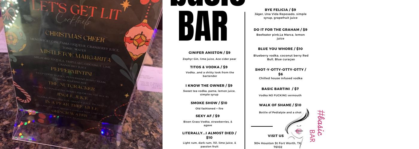 Basic Bar Fort Worth Menu