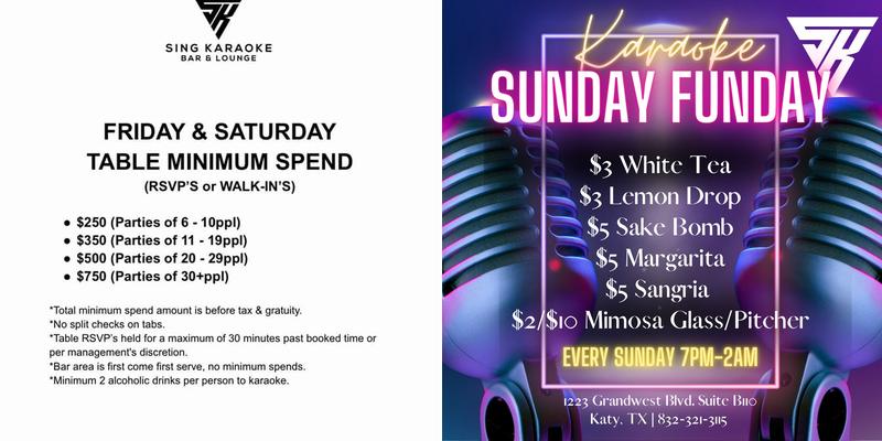 Sing Karaoke Menu