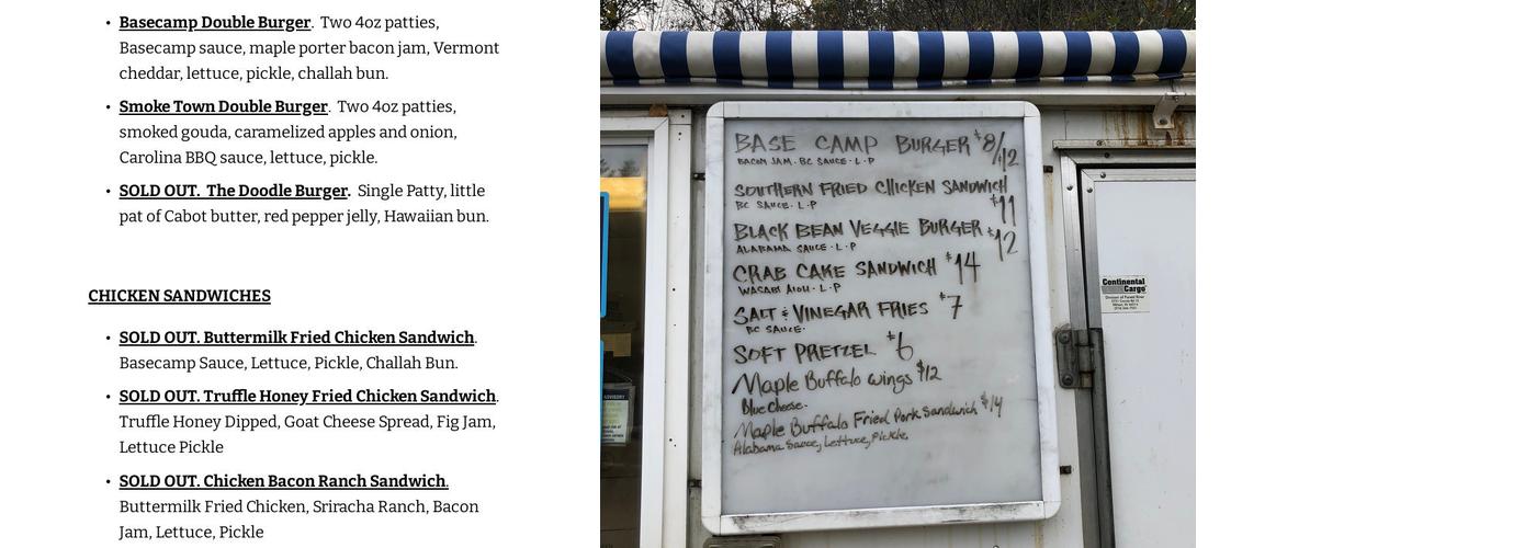 Snow Republic Brewery Menu