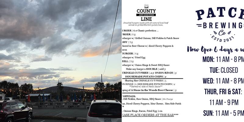 Patch Brewing Co. Menu