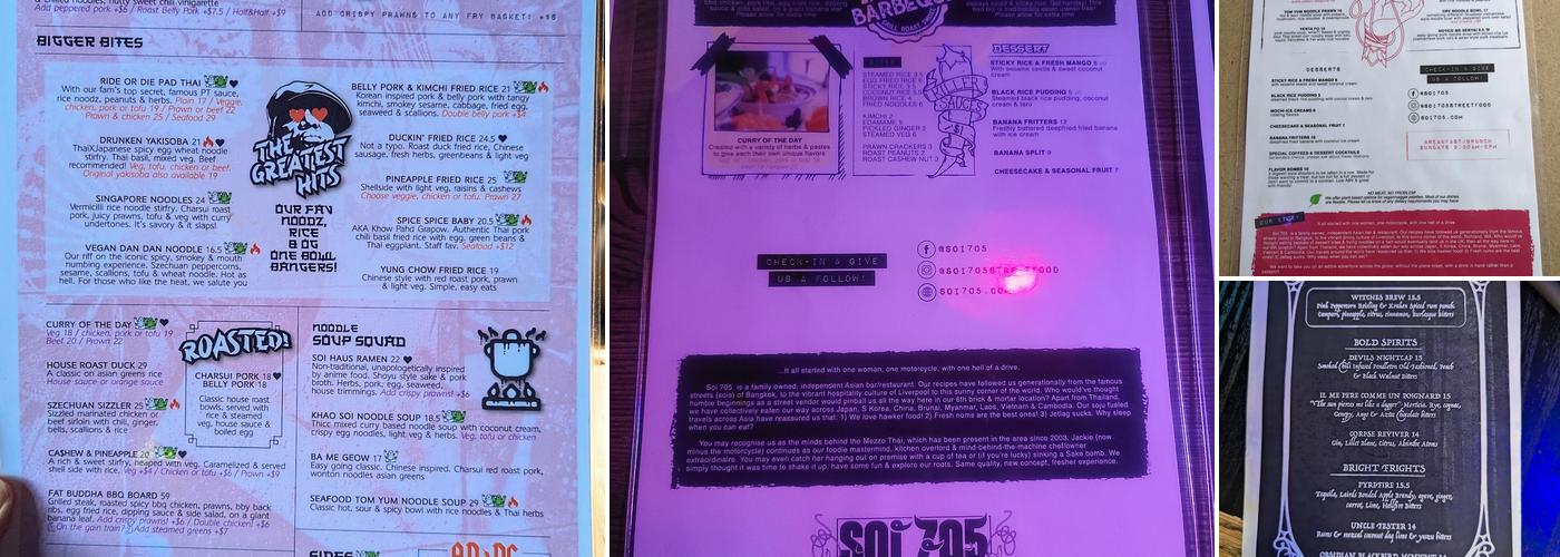 Soi 705 Menu