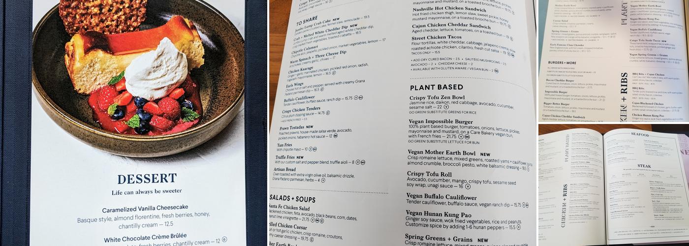 Earls Kitchen + Bar Menu