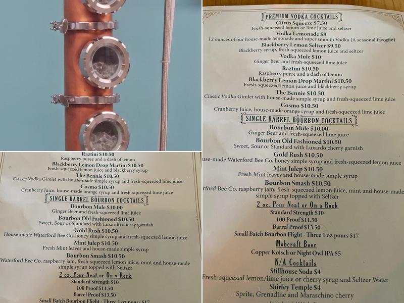 Waterford Stillhouse Menu