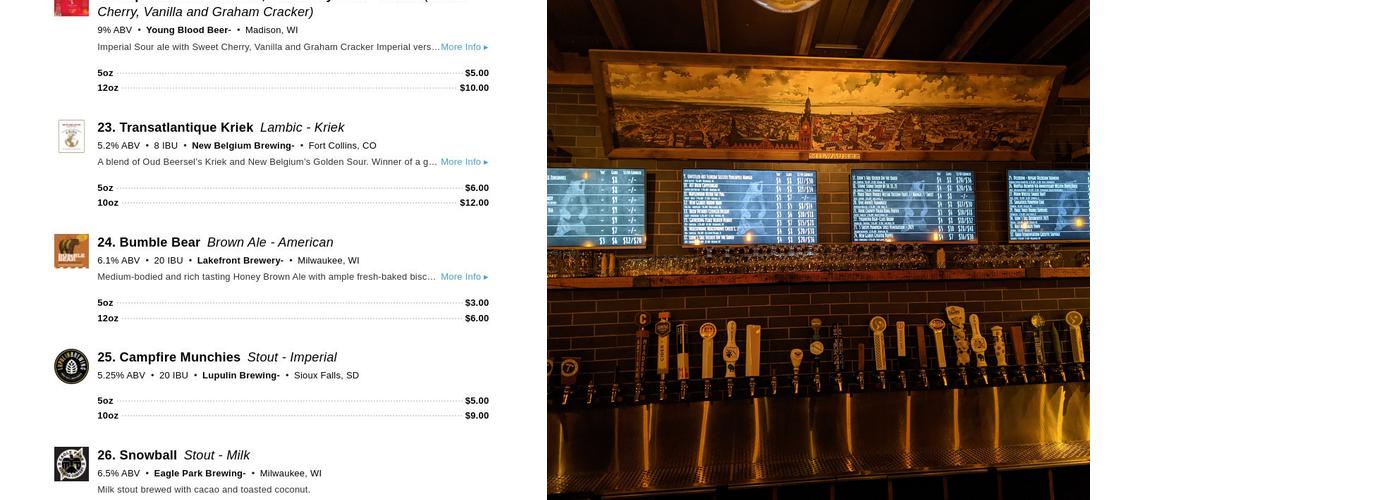 Draft & Vessel Tosa Menu