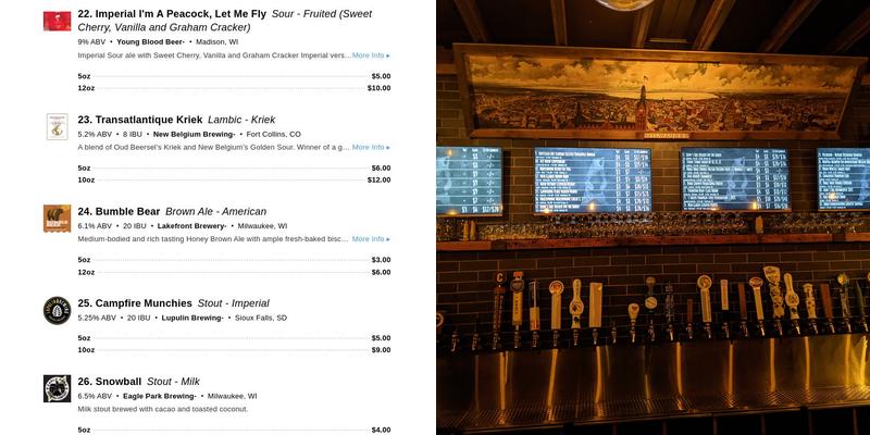 Draft & Vessel Tosa Menu