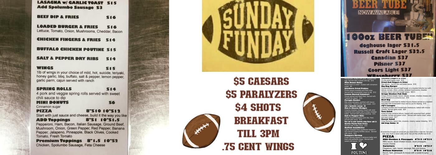 Rip's Pub & Eatery Menu