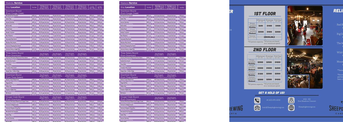 Sheepdog Brewing Menu