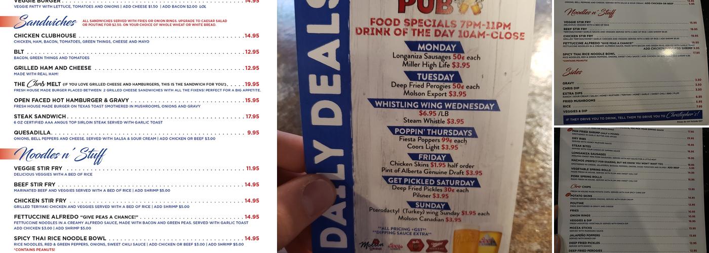 Christopher's Pub Menu