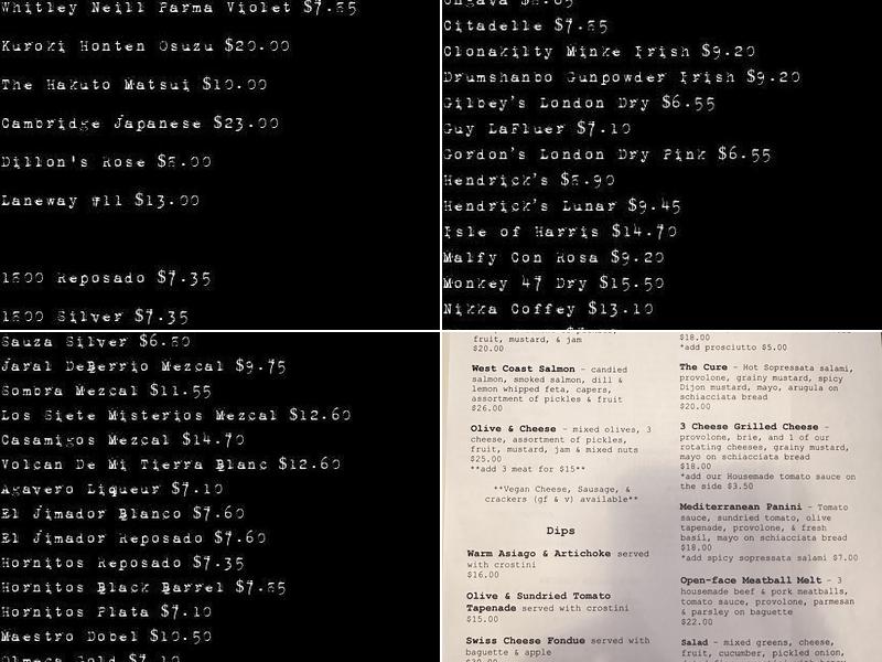 Blind Rabbit Menu