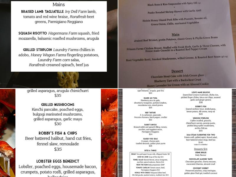 Hartley's Tavern Menu