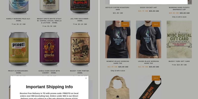 Muddy York Brewing Co. Menu