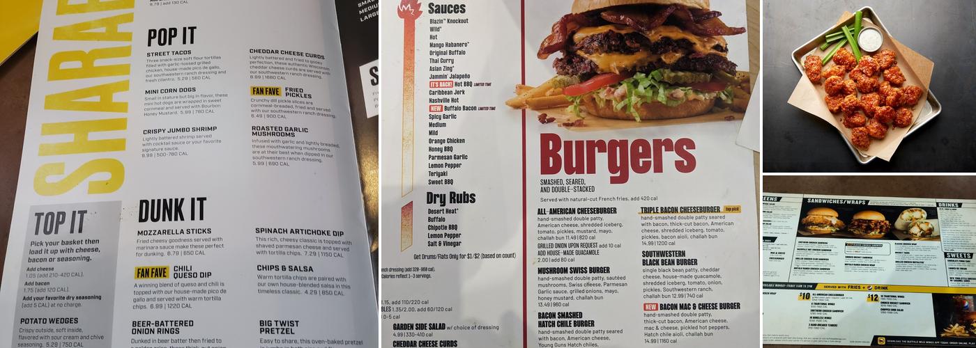 Buffalo Wild Wings Menu