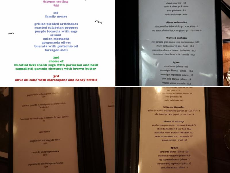 Philemon Bar Menu