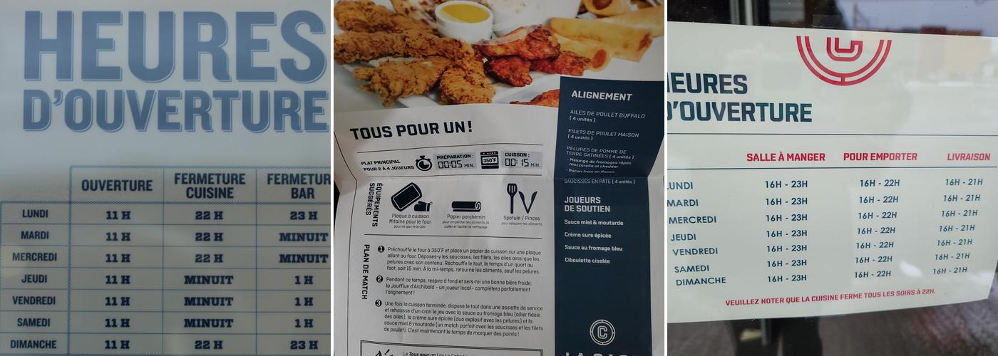 La Cage Menu