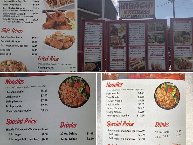 Hibachi Express Menu