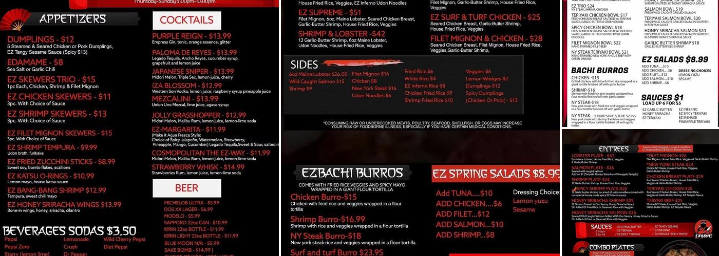 Ezbachi Japanese Grill & Sushi Menu