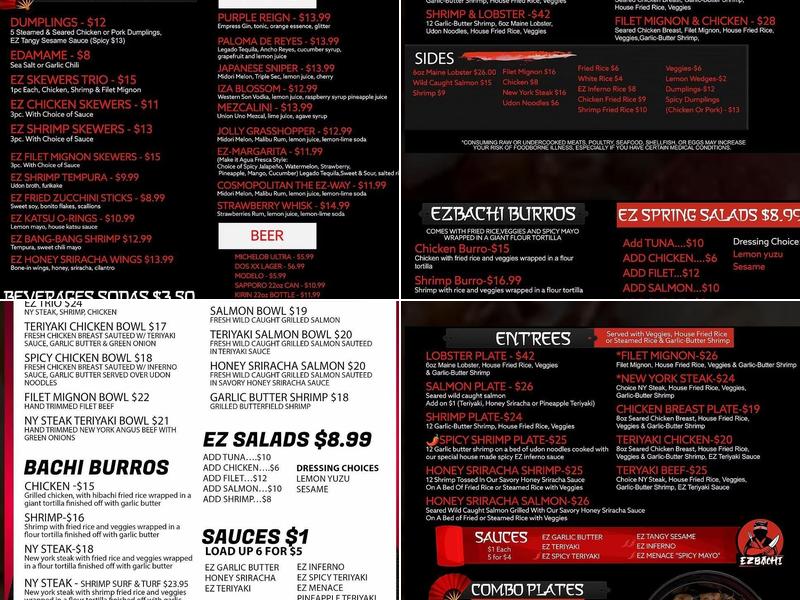 Ezbachi Japanese Grill & Sushi Menu