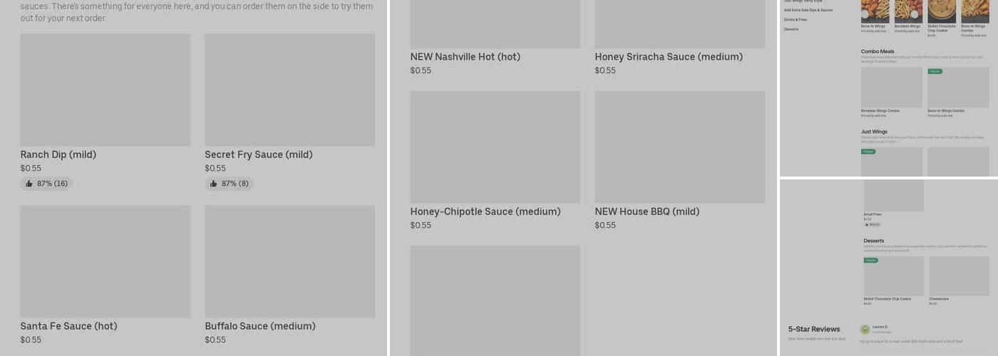 It's Just Wings Menu