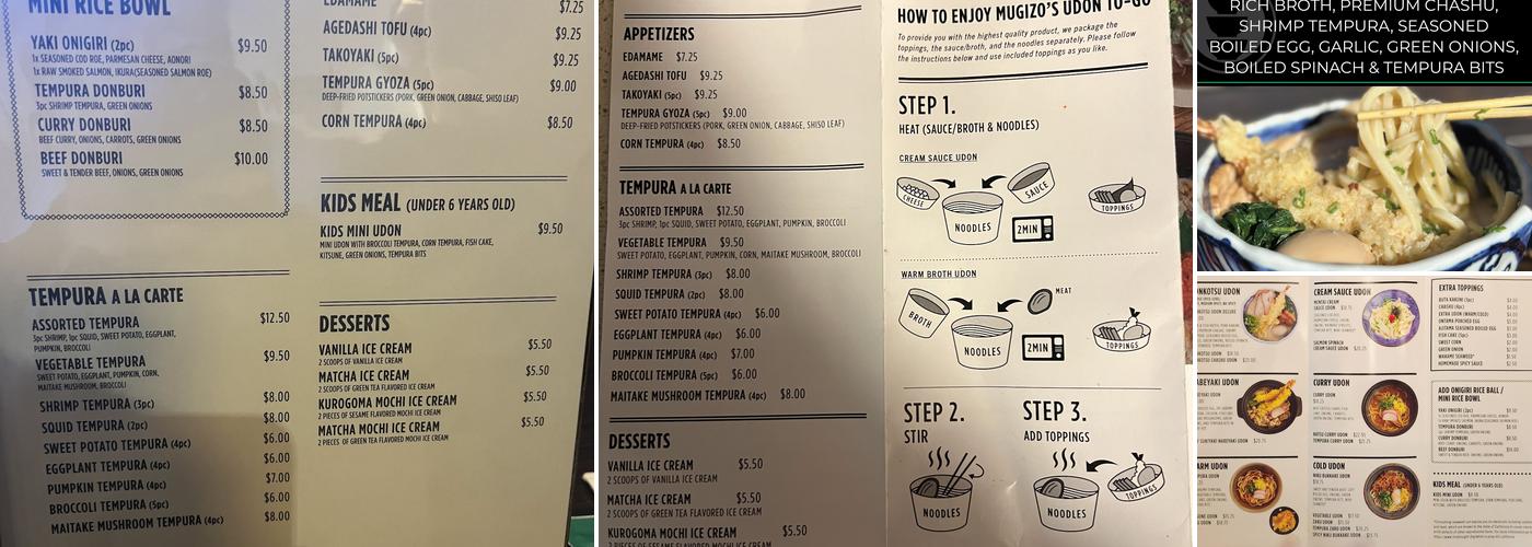 Udon Mugizo Menu