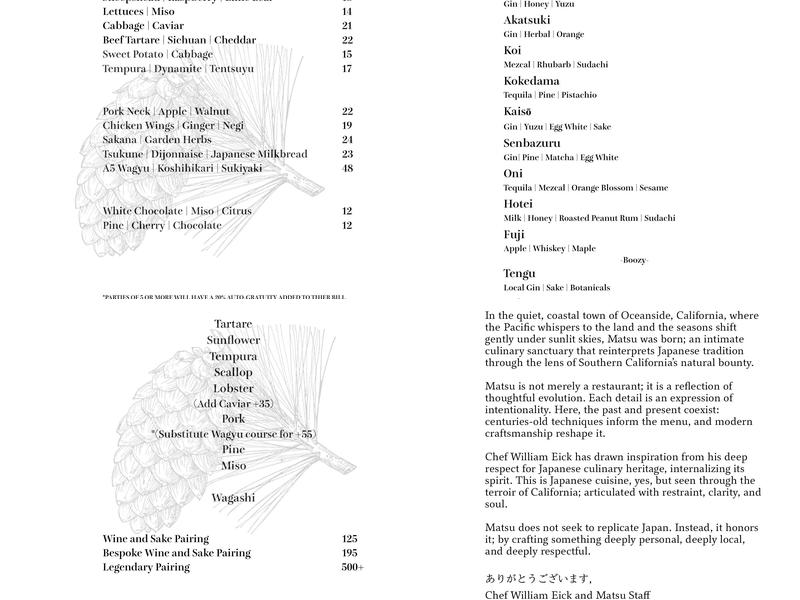 Matsu Menu