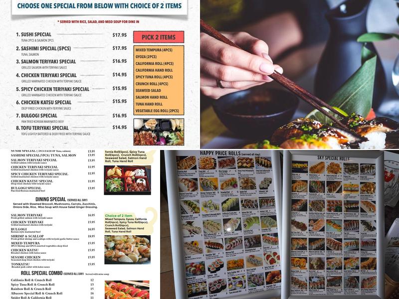 Sky sushi Menu