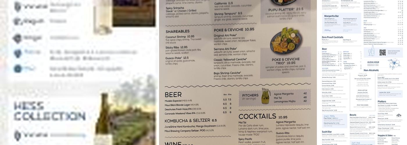 Pacific Catch Menu