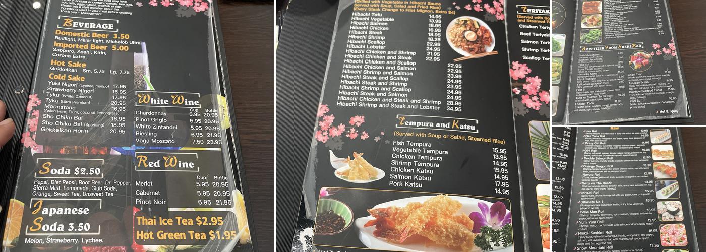 Miyuki sushi & thai Menu