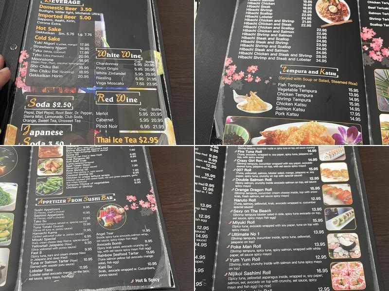 Miyuki sushi & thai Menu