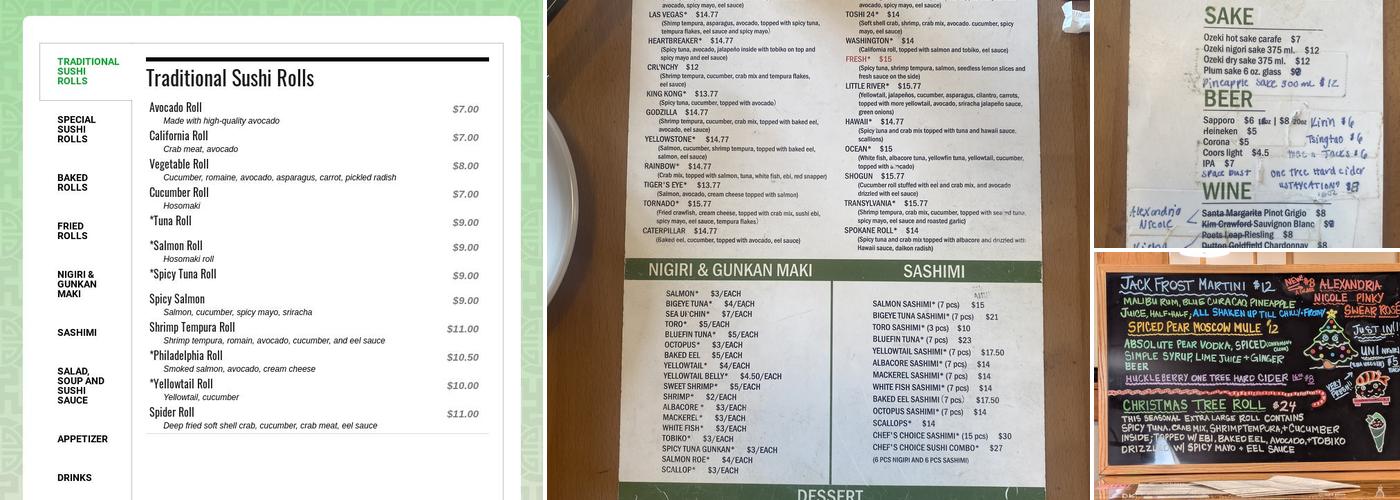 Avocado Roll Sushi Menu