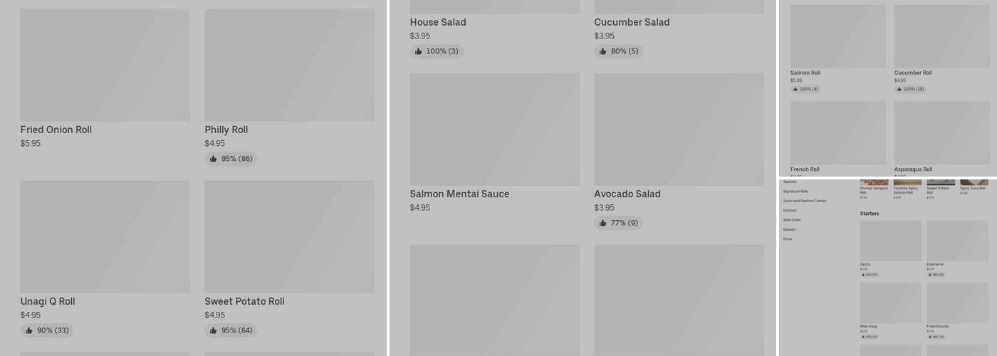 Gorilla sushi avondale Menu