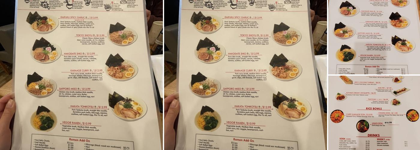daifuku ramen Menu