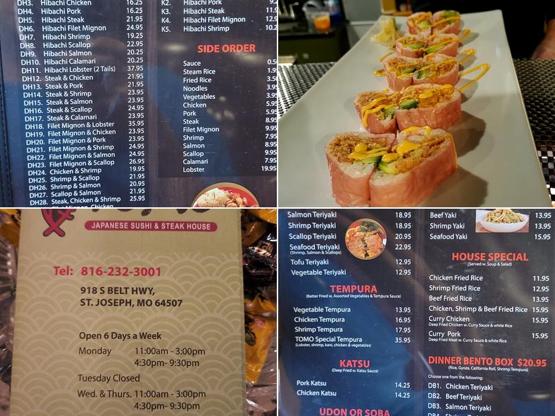 Tomo Japanese Restaurant Menu