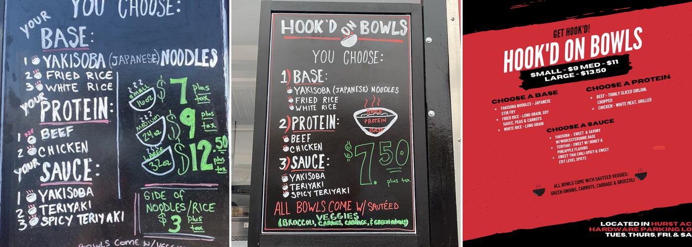 Hook'd on Bowls Menu