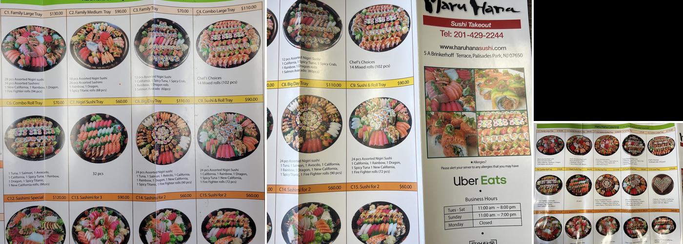 haruhana sushi Menu