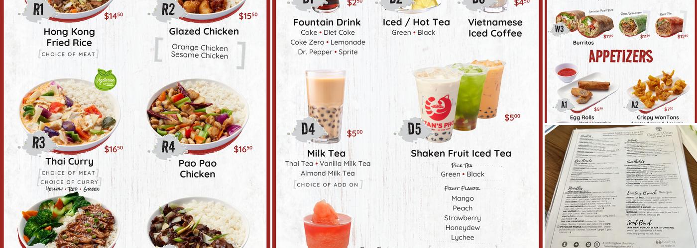 Titan's Pho Menu