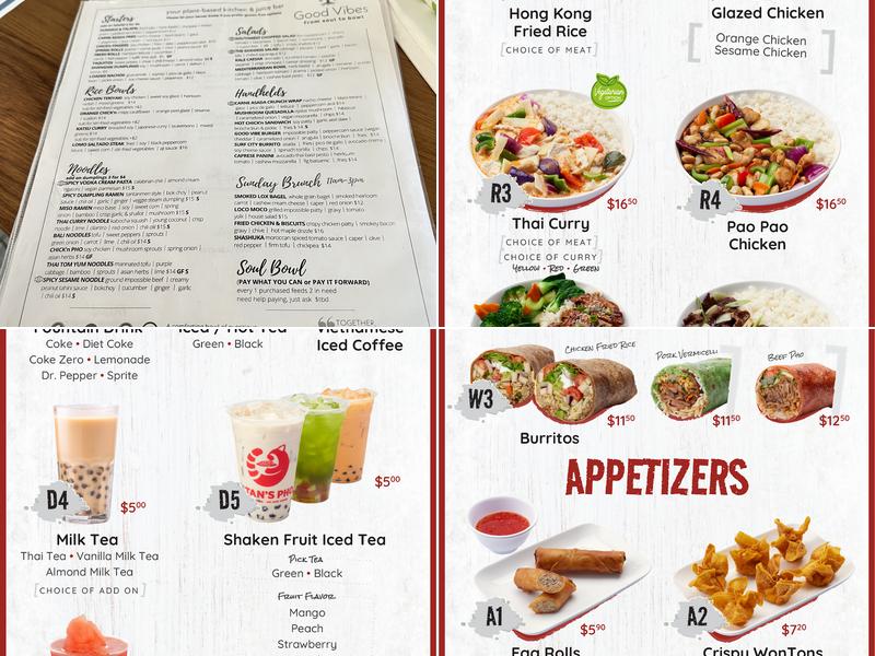 Titan's Pho Menu