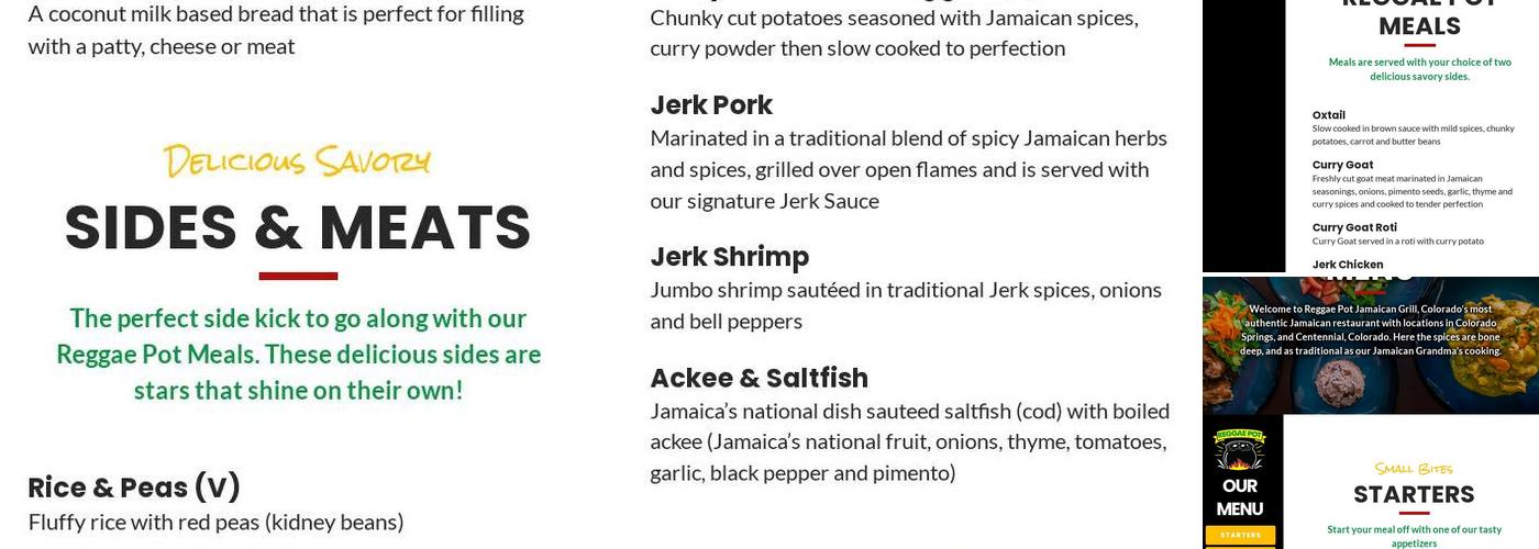 Reggae Pot Jamaican Grill (Denver Menu