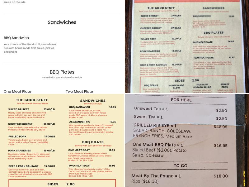 Outlaw BBQ Company Menu