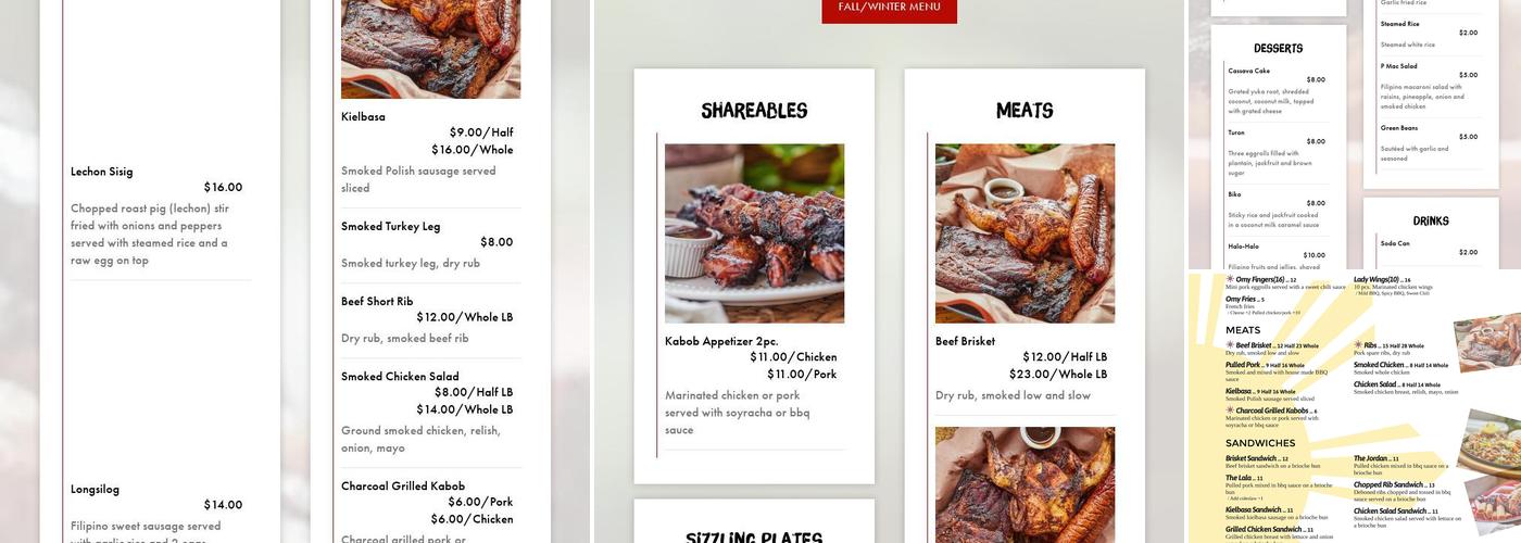 Omy Smoked BBQ Menu