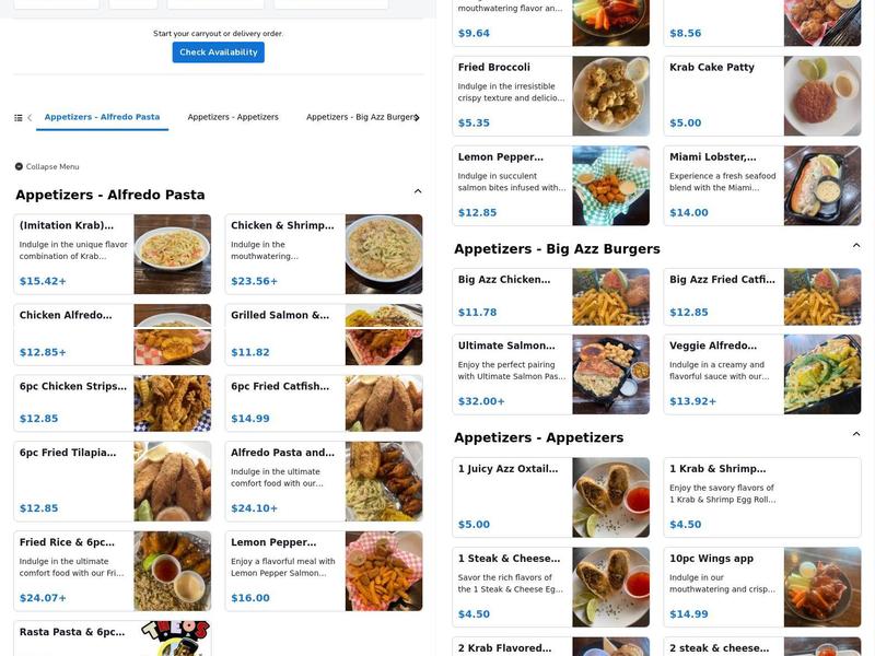 World Famous Theo's Seafood and Pasta Menu