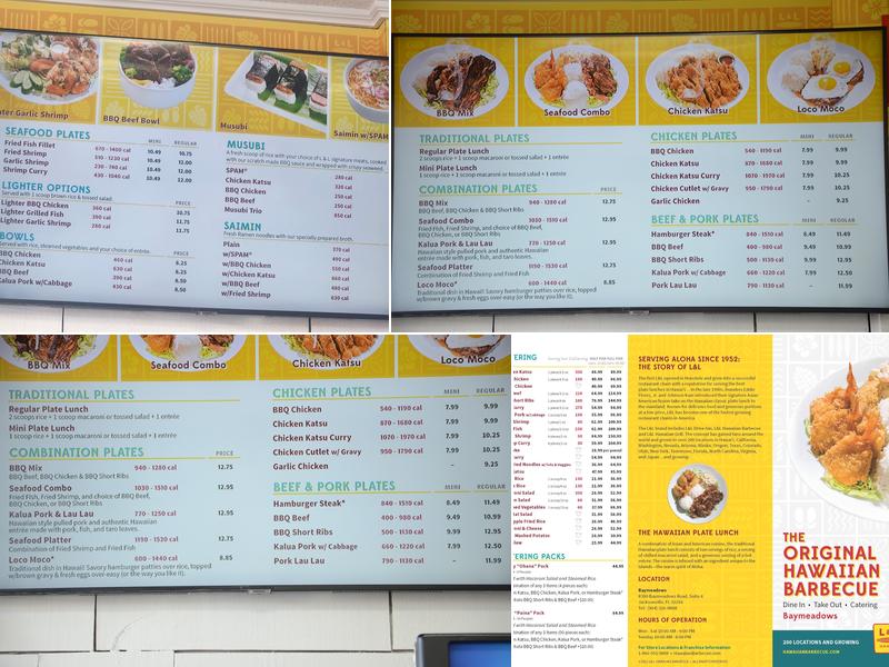L & L Hawaiian Grill Menu