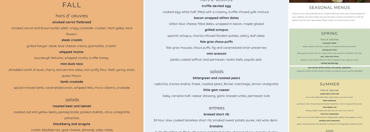 Huegah Catering Co. Menu