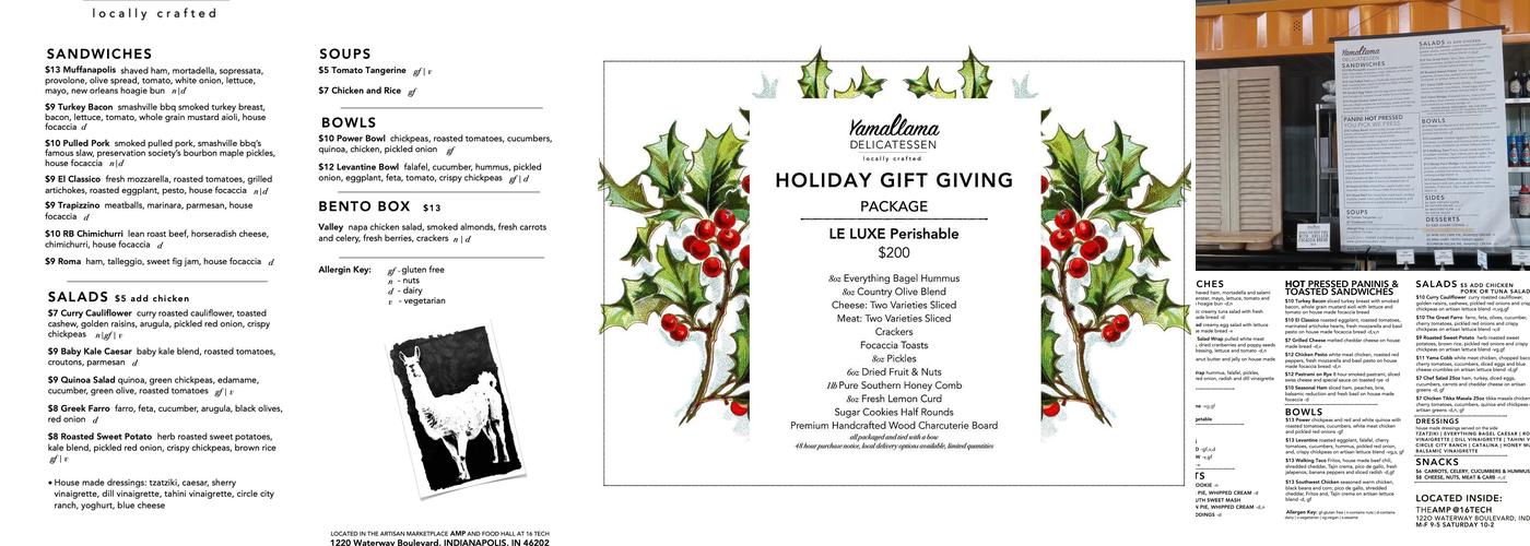 Yamallama Delicatessen Menu