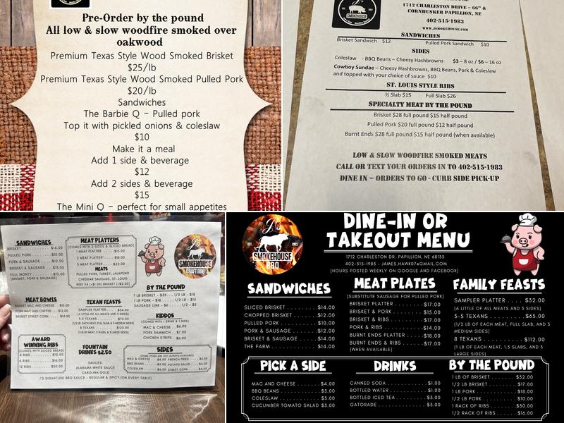 J's Smokehouse BBQ - Papillion Menu