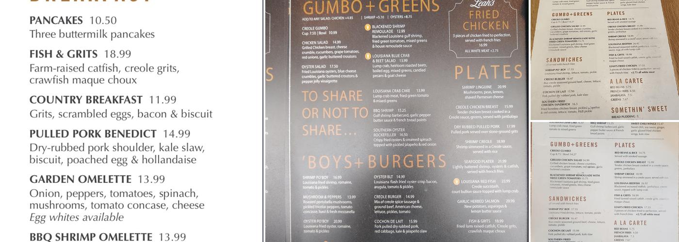 Leah's Kitchen Menu