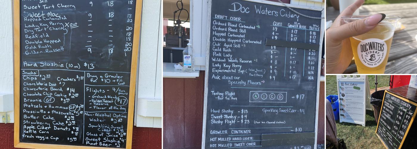 Doc Waters Cidery Menu