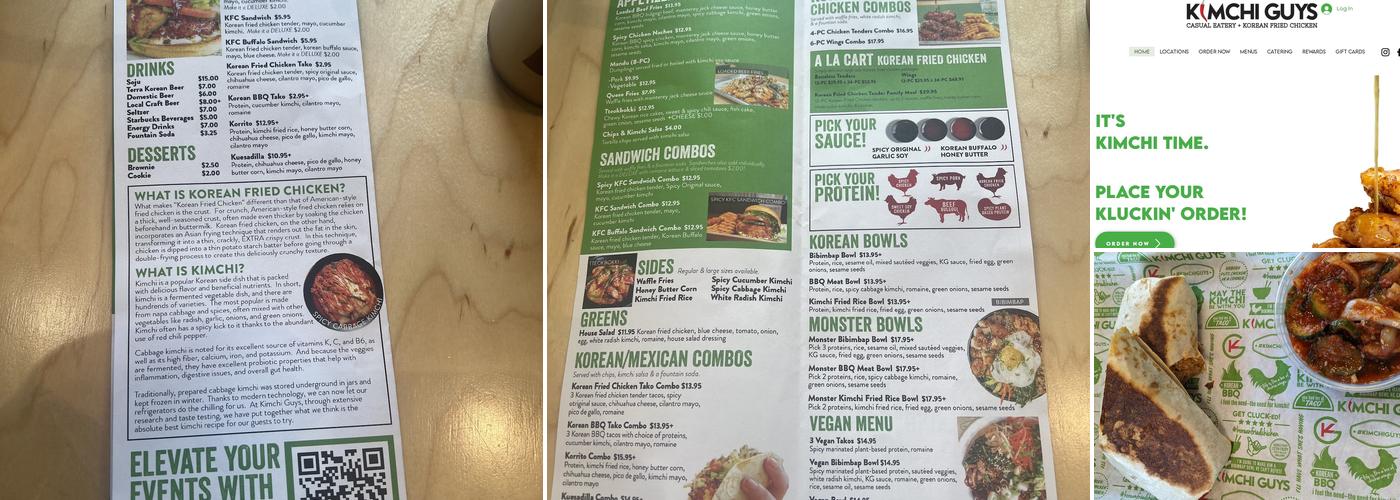 Kimchi Guys - Washington University Menu