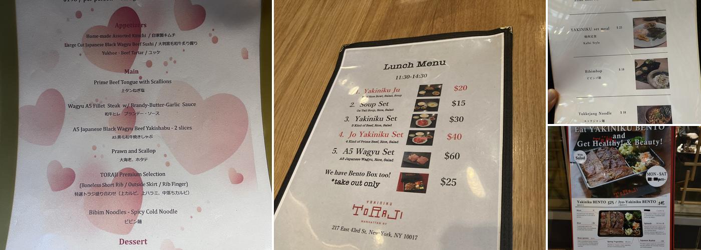 Yakiniku TORAJI Menu