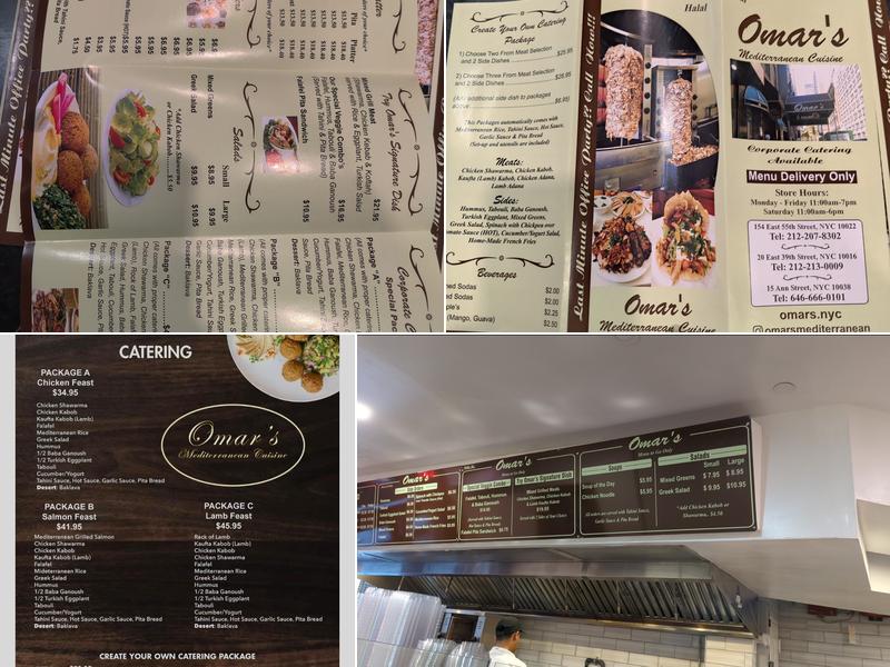 Omars Mediterranean Cuisine Menu