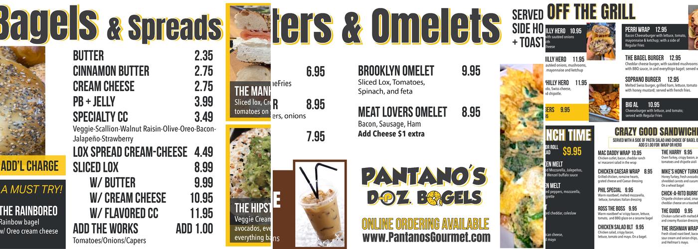 Pantano's Doz Bagels GCP Menu